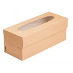 Коробка картонная крафт с окошком MUF 3 (25*10*10см)