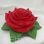 Силиконовая форма для мыла "Роза на листве" 3D
