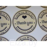 Наклейки "Hand Made With Love. Thank you", 15 шт.