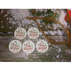 Бирка картонная "Merry Christmas", 5 шт
