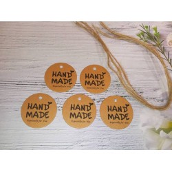 Бирка картонная "Hand made" 5 шт
