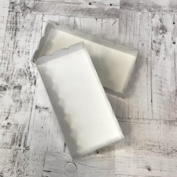 Коробка картонная белая с прозрачной пластиковой крышкой, 20*10*3 см