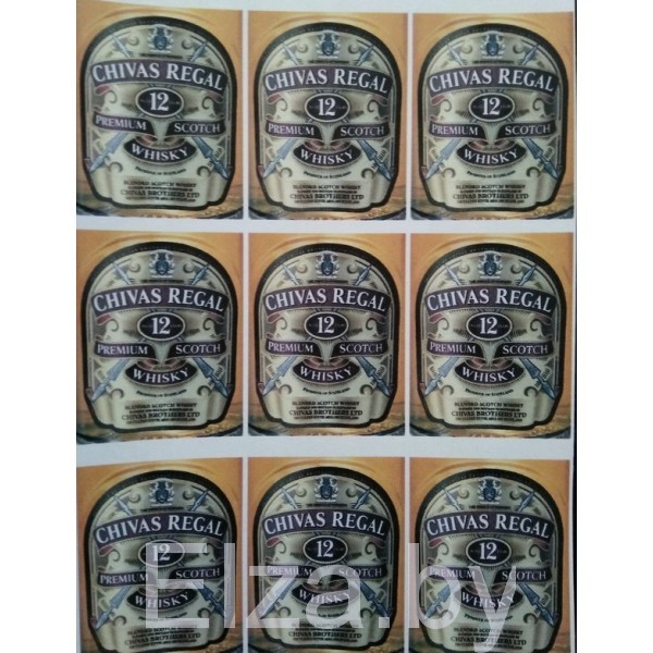 Наклейки на бутылку виски чивас "Chivas Regal",", 18 шт.